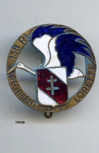Insigne infanterie , 158 Rgt. d'Infanterie , ( Ø 28mm., cou blanc ) - Imagen 1 de 1