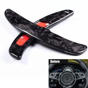 2pcs Carbon Fiber Steering Shift Wheel Shifter Paddle Extension For Macan 14-17 - Picture 1 of 9