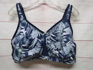 Sujetador Lane Bryant Cacique Sin Forro Sin Alambres 44F Azul Floral Inalámbrico - Imagen 1 de 8