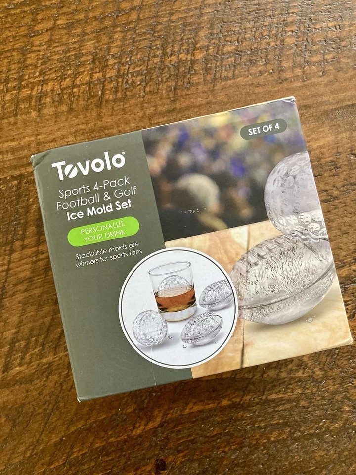 Tovolo 4-Pack Stackable Sports Slow Melt Ice Molds Set Football & Golf Ball - Image 1 of 4