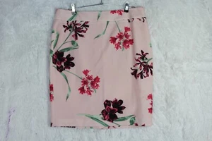 Falda Nine West Talla 14 Rosa Estampado Floral Preppy Midi Oficina Carrera - Imagen 1 de 11