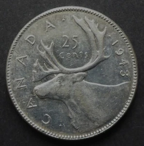 CANADÁ 1943 REY GEORGE VI PLATA 25 CENTAVOS ENVÍO $1.99 PEINE ENVÍO - Imagen 1 de 2