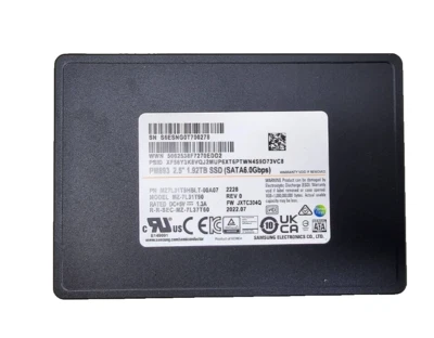 New Samsung PM893 1.92TB SATA 6Gb/s 2.5'' Enterprise SSD, MZ-7L31T9A ,Encrypted - Image 1 of 3