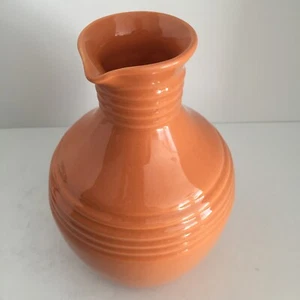 Pacific Pottery USA Pitcher #438 Ribbed Orange Signed Glazed Glossy 8" Tall EUC - Picture 1 of 12