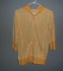 maurices Peace Sign Yellow See through Hooded Zip up Sweater Size Large #TMX