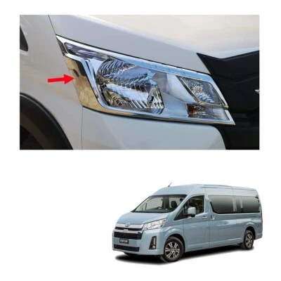 Front Head Lamp Light Cover Chrome For Toyota Hiace Commuter Van 2019 - 2021 - Imagem 1 de 4