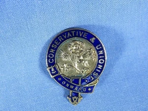 Vintage konservatives & unionistisches Emaille Knopfloch Abzeichen - Bild 1 von 10
