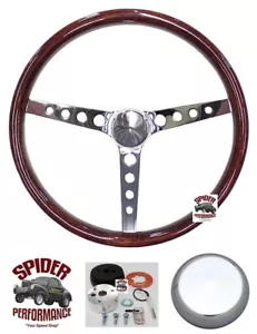 1967-1968 AMC Ambassador Marlin Rebel steering wheel 15" CLASSIC WOOD - Foto 1 di 11