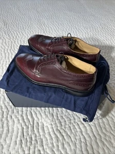 Bostonian Luxe Longwing Blucher Dress Shoes Mens 12 M Burgundy Leather Wingtip  - Picture 1 of 9