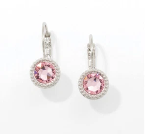 💎Pendiente Gota Cristal Piedra de Toque Rosa Rodio Nuevo Estado - Imagen 1 de 9