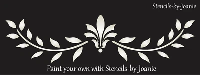 Joanie Stencil 6" Fancy Fleur Laurel Wreath Leaf Leave Shabby Cottage Border Art - Image 1 of 4