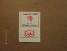 IL Syracuse Chiefs Vintage Circa 1979 Team Logo Baseball Pocket Schedule
