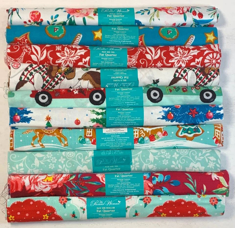 PIONEER WOMAN CHRISTMAS FAT QUARTERS 18"x21" each Wishful Winter Mazie YOU PICK - Image 1 of 1