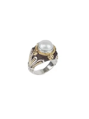 Konstantino Sterling Silver, 18K Gold and Pearl Ring DMK2099-122 S8 MSRP $800 - Image 1 of 4