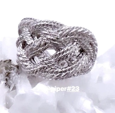 Anillo Judith Ripka de plata esterlina trenzado con textura Berge nuevo sin etiquetas - talla 5 Foto 1 de 4