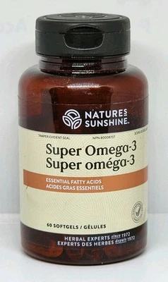 Natures Sunshine Super Omega-3 / 60 Softgels New Sealed Bottle Exp. 12/2025 - Image 1 of 3