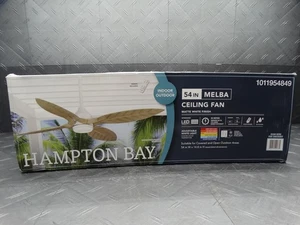 Hampton Bay Melba 54 in. Indoor/Outdoor Matte White Ceiling Fan 1011954849 - Picture 1 of 12
