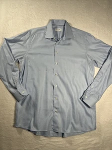 Eton Contemporary Shirt 17.5 Long Sleeve Blue Small Check Print Button Up - Picture 1 of 9