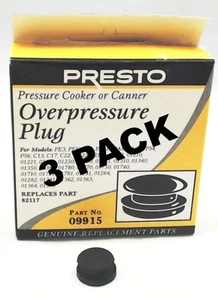 3 Pk, Presto Pressure Cooker Overpressure Plug 09915 - Picture 1 of 2