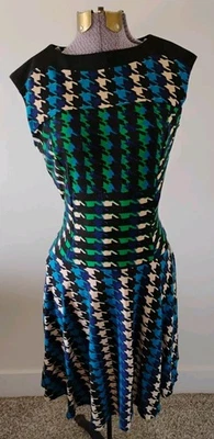 Vestido tejido pata de gallo Gabby Skye para mujer talla 4 carrera oficina trabajo fiesta nuevo con etiquetas Foto 1 de 4