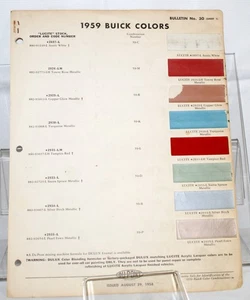 1959 Buick Paint Chip Colors by DuPont Original #616 - Picture 1 of 3