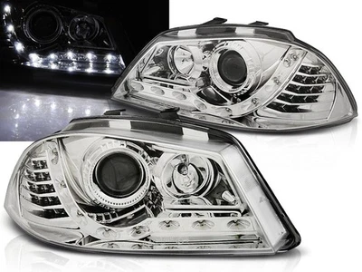 фары для SEAT IBIZA 6L 2002 2003 2004 2005 2006-2008 дневной свет хром LHD - Изображение 1 из 3