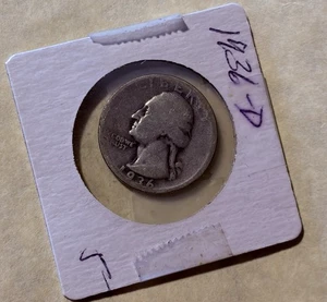 1936-D Washington SILVER Quarter - Circulated - Picture 1 of 2