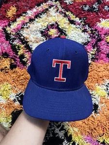 Vtg Texas Rangers Fitted Hat Size 7 3/8 Sports Specialties Pro Wool Blue MLB - Picture 1 of 6