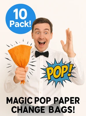 GROCERY POP PAPER CHANGE BAGS Large 10 Set Magic Trick Prop Vanish Switch Silks - Image 1 of 4