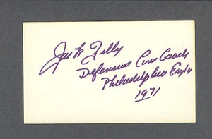Tarjeta índice de fútbol firmada por Jack Zilly 1921-2009 - Imagen 1 de 1
