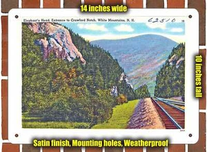 Metal Sign - New Hampshire Postcard - Elephant's Head, Entrance To Crawford Not - Picture 1 of 1