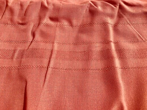 5 3/8 yd Dark Peach Cotton DECORATOR FABRIC Open Weave Stripe 60x195 Coral Solid - Picture 1 of 7