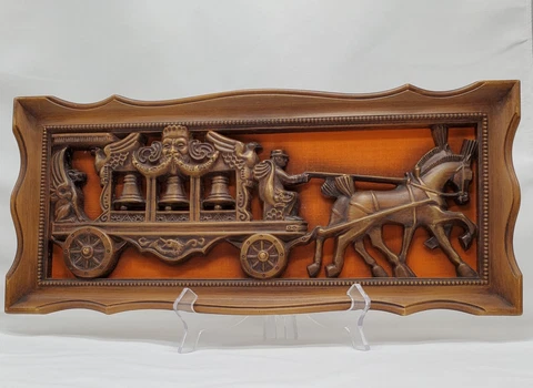 RARE MCM 3D Vintage Stagecoach w/ 3 Bells Turner Wall Accessories A 878 Cover