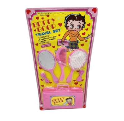 DE COLECCIÓN 1983 JA-RU BETTY BOOP JUEGO DE VIAJE PASADORES PEINE CEPILLO ESPEJO ESTUCHE NUEVO Foto 1 de 4