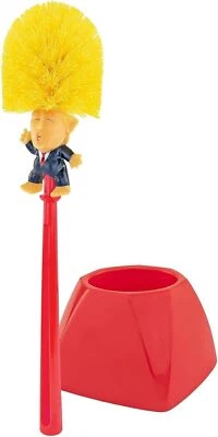Bathroom Toilet Bowl Brush With Holder Donald Trump Cleaning Red Perfect White - Image 1 of 3