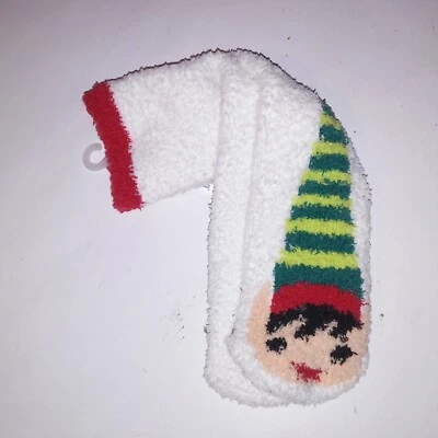 Calcetines Acogedores Azul Marino Antiguo Talla Única Adulto Blanco Rojo Navidad Elfo Nuevos Foto 1 de 4