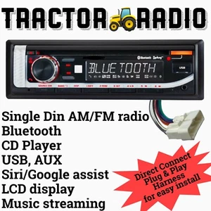 Bobcat Tractor Plug & Play Stereo AM FM Radio CD Player Bluetooth Direct Connect - Picture 1 of 6