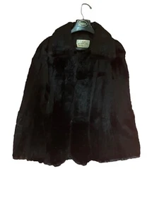 VTG Fur Stole Shawl Wrap Evening Wear Morton’s of Washington DC Black W/Collar - Picture 1 of 7