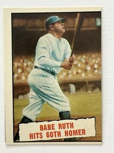 1961 Topps #401 Babe Ruth EX/EX+ sin pliegues (OC) - Imagen 1 de 2
