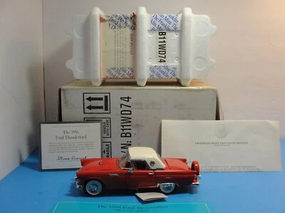 Franklin Mint 1956 Ford Thunderbird 1/24 Pressofuso Auto Scatola Originale & COA - Immagine 1 di 4