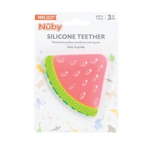 Nuby Watermellon Fruit Slice All Silicone Teether - Textured Surface - BPA Free - Picture 1 of 6