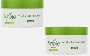 2 X Simple Kind to Skin Vital Vitamin Night Cream 50ml NEW FAST UK POSTAGE! - Picture 1 of 3