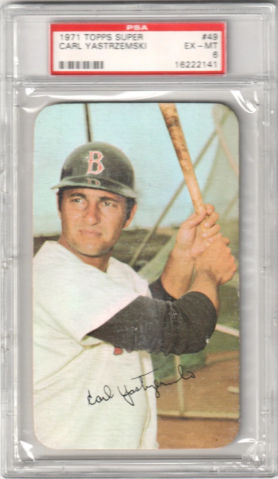 CARL YASTRZEMSKI 1971 Topps Super #49 PSA 6 EX-MT - RED SOX - Image 1 of 2
