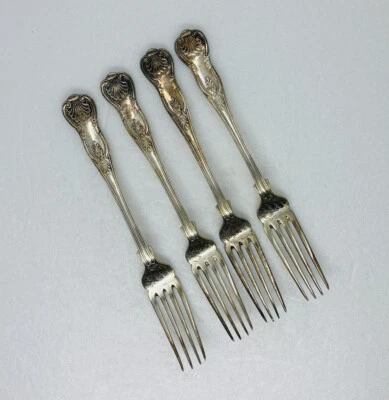 Juego de tenedores de cena con mango de carcasa EP plateado Frank Mills de la época victoriana raro 29 Foto 1 de 4