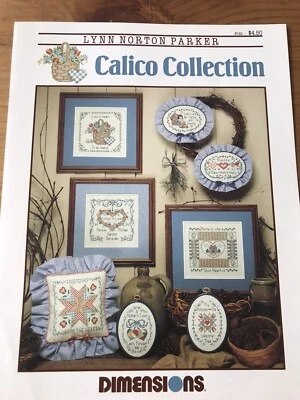 Calico Collection DIMENSIONS  Cross Stitch Pattern Leaflet #182 Lynn Parker 1990 - Image 1 of 3