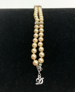 Vintage Danecraft Faux Perlen Armband Strass Stabtrenner signiert  - Bild 1 von 8