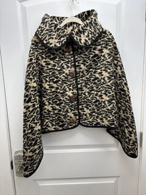 Leopard Animal Print Shawl Cape Kimono Poncho Wrap One Size Lagenlook Boho Chic - Image 1 of 4