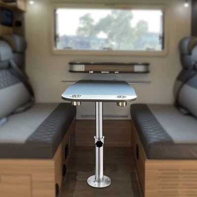 Mesa de comedor desmontable altura ajustable altura 18-27" para autocaravana caravana escritorio Foto 1 de 4