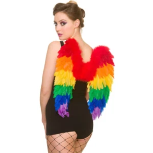 Alas de pluma de loro arco iris orgullo damas hombres accesorio de vestido elegante - Imagen 1 de 1