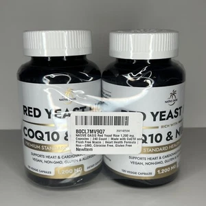 Pack of 2 Red Yeast Rice 1,200 mg with CoQ10 and Flush Free Niacin 240Ct - Picture 1 of 4